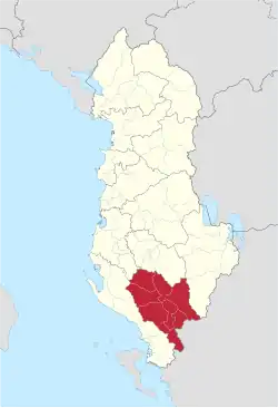 Location of Gjirokastër County