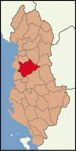 Location of Tirana District