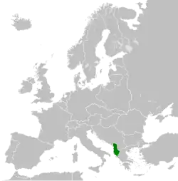 Location of Albanian Republic (1925–1928)