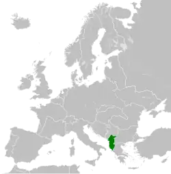 The Italian protectorate of Albania in 1942