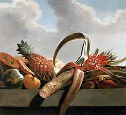 Pineapple, papaya, and other fruits