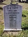 Albert Trott's headstone