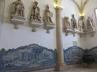 Azulejos (ca. 18th century[38]) of the Alcobaça Monastery