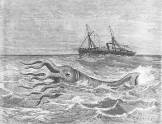 #18 (30/11/1861), Another depiction of the encounter, by Édouard Riou (credited in caption) and A. Etherington (signed), based on a sketch by ensign E. Rodolphe, an officer on the Alecton. This engraving appeared in Bouyer (1866:276, fig.) and subsequently featured in other publications, including an 1867 issue of the Dutch travel magazine De Aarde en haar Volken (from which the present image was extracted).