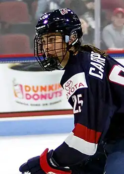 Carpenter playing for the United States women's national ice hockey team, 2017