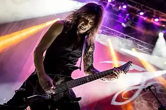 Scholpp at a performance with Tarja Turunen