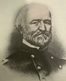 1870 black and white head and shoulders illustration of Brigadier General Alexander E. Shiras in dress uniform