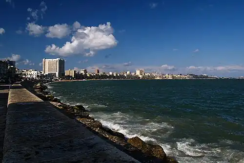 The beginning of the Corniche Road - and it appears on the other side of the Eastern_Port area of the Anfoushi Gumruk District.