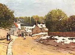 First snow in Louveciennes by Alfred Sisley, 1870