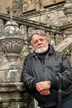 Alfredo Conde at Praza do Obradoiro