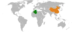 Map indicating locations of Algeria and China
