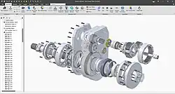 An example of an "exploded" CAD model. Explosions with callouts are a common visual communication used in technical writing.
