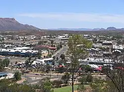 Alice Springs is a large town situated roughly in Australia's geographic red centre.