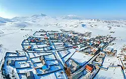 Aerial view of the Vavsar village in Chardangeh Sari