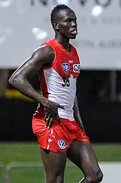 Aliir Aliir playing for Sydney in 2017