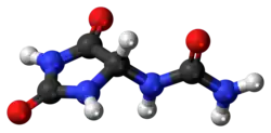 Ball-and-stick model of the allantoin molecule