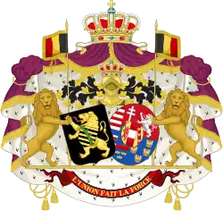 Alliance Coat of Arms of King Leopold II and Queen Marie Henriette of Belgium