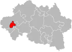 Situation of the canton of Montluçon-1 in the department of Allier