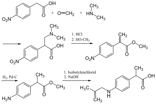 Synthesis of alminoprofen