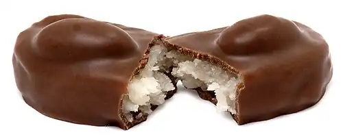 An Almond Joy split in half.