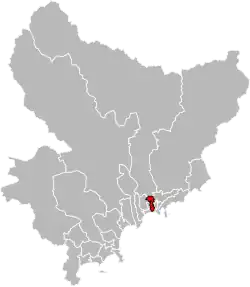 Situation of the canton of Nice-6 in the department of Alpes-Maritimes