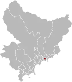 Situation of the canton of Nice-8 in the department of Alpes-Maritimes