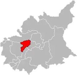 Situation of the canton of Château-Arnoux-Saint-Auban in the department of Alpes-de-Haute-Provence