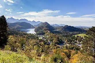 The Alpsee — with Neuschwanstein and Hohenschwangau castles