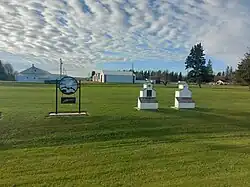 Welcome sign and mini grain elevators