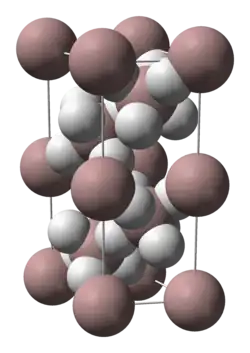 Unit cell spacefill model of aluminium hydride