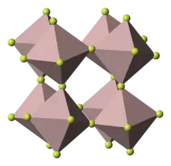 In rhenium trioxide, the oxide ligands are all μ2. These oxide ligands "glue" together the metal centres.