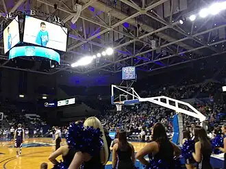 Alumni Arena with scoreboard improvements in 2012