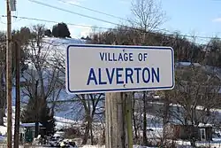 Sign at the entrance of the village of Alverton from Fenton Road.