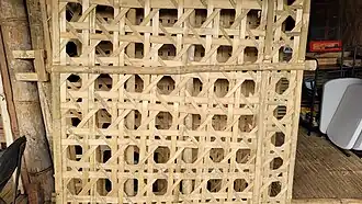 Amakan open-type weaving style (solihiya) used as grilles