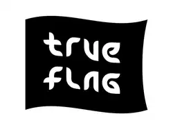 "True flag", self-referential flag, horizontal axis mirror hetero- type. By Basile Morin.