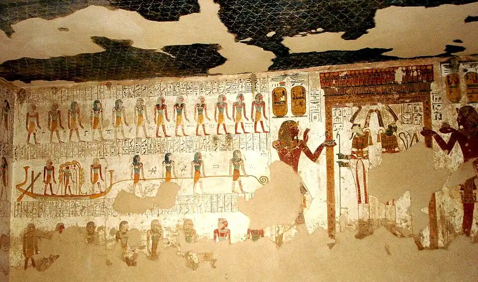 Copy of the Amduat on the walls of the tomb