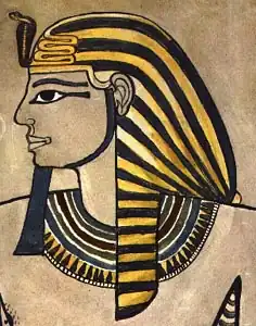 Amenhotep II wearing a nemes, KV35, Valley of the Kings c. 1427&nbsp;– c. 1401&nbsp;BCE