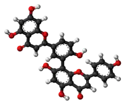 Ball-and-stick model of amentoflavone