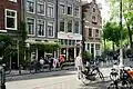 Restaurants and cafés along the northern edge of the square