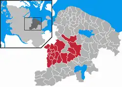 Map of Plön highlighting Preetz-Land
