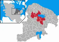 Map of Plön highlighting Selent/Schlesen