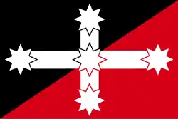 A variant of the Eureka flag with a red-black diagonal bicolour as the background used by Anarchist communists