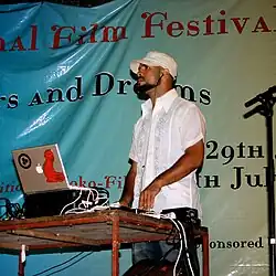 Anas Canon DJing in Zanzibar, Tanzania at the 2007 Zanzibar International Film Festival