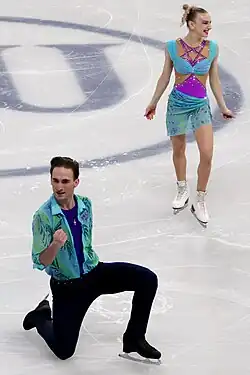 Anastasiia Metelkina and Luka Berulava at the 2020 Winter Youth Olympics