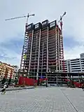 The tower under construction in September 2023