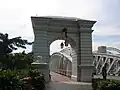 One of the arches at the end of the footpaths.