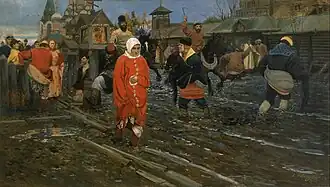 A 17th-century Moscow Street on a Holiday. 1895