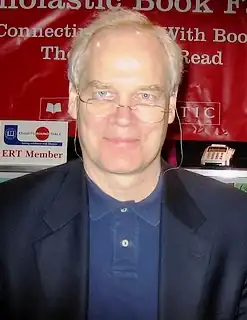 Clements at a Scholastic book fair in 2008