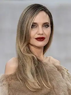 A smiling Angelina Jolie