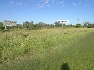 Boundary signs at (New) Angledool, NSW.
